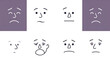 © Rebekah - Expression line icons collection. Emotion, Mood, Feeling, Sentiment, Articulation, Communication, Dialogue vector and linear illustration. Vernacular,Language,Utterance outline signs set