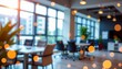 © ArtifyGraphy - Blurred image Corporate new year greeting background modern office space visual design warm environment aesthetic perspective professional concept