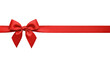 © BTG - Vibrant red silk ribbon and bow horizontal element