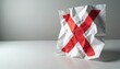 © Pete - Crumpled paper with red X mark symbolizes false claims or rejection. White desk and grey background. This represents bad business practice or a negative review.
