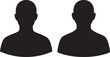 © Mizanor - Two male head and shoulder silhouettes facing forward silhouette