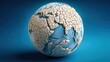 © backup_studio - Earth globe with cracked land and dry, broken surface. Concept of global warming, drought, climate change, and environmental crisis.