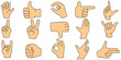 © Павел Костенко - Hand-drawn cartoon set of hand gestures on a white background.