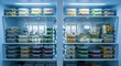 © Video1 - Organized Refrigerator Shelves Filled with Prepared Food Containers.