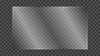 © LionStudio - Transparent glass plate with realistic light glare and reflection isolated on transparent background. Shiny and glossy clear glass panel for TV or laptop screen mockup. Vector illustration.