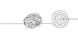 © Vector Man - Chaos and mess circle continuous line drawn Psychotherapy linear concept  vector problem solution symbol. Open book with chaos and mess circle continuous one line drawn  Problem solution symbol