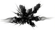 © arthomework - Illustration of a central burst of dark smoke with wispy tendrils on white background