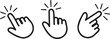 © Rubel - Hand click gesture icons in bold outline style, simple tap and pointer finger vector symbols for UI and web interface design