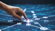 © Rakib Rakib - Finger touching digital network interface future technology concept with glowing connections and blue background innovative approach