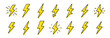 © Виталий Опришко - Lightning bolt icon vector set, electric energy flash symbol collection isolated on transparent background