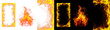 © towsif - PNG image of Dynamic fire flames collection featuring vibrant orange and yellow hues against a stark black backdrop perfect for graphic design and creative projects use on transparent background