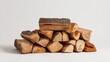 © mila103 - A pile of wood logs stacked on top of each other. The logs are brown and have a rustic appearance. Concept of warmth and coziness