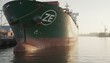© Evgeniy - Large cargo ship docked at port during early morning light zero emission freight