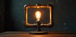 © anu - Cozy, vintage style pipe lamps casting warm, inviting light on textured walls, evoking a rustic, comfortable ambiance. A close up of a vintage style lamp constructed from industrial pipes. An exposed
