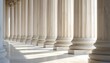 © sakn - View along a row of ornate white marble columns, sunlight