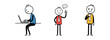 © matahari - Stick Figures Representing Work, Ideas, and Frustration A Digital Illustration
