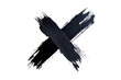 © kageyama - A bold. abstract black brushstroke forming an X shape on a clean white background. symbolizing creativity and artistic expression. ideal for use in modern design projects
