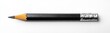 © Jdgkxbnc - single sharpened black wooden pencil with metal ferrule on white background, minimalist focused and precise