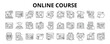 ©  karyative - 30 Online Course Line Icons Vector - Remote Study, Smart Learning, Live Lesson, AI Education, Virtual Exam, E-book, Learning App