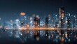 © David - Consulting concept with abstract city lights and digital graphics. High quality