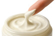 © PNG Kingdom  - Finger dipping into jar of beauty cream, applying moisturizing lotion for skincare and healthy skin on transparent background