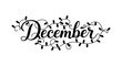 © AL-AMIN - Elegant calligraphy of the word december intertwined with festive christmas lights and decorative swirls