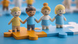 © Sai Tunyee - Abstract colorful human figure walk interconnect puzzle piece  teamwork connection problem solving.