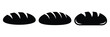 © Bina - bread loaf minimal food icon set, black color and white background