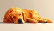 © Fawitra - A golden retriever is sleeping peacefully on a light surface, its eyes closed and fur glowing.