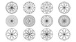 © Yasir - Set of minimalist floral mandala patterns simple line art vector design isolated on white background for coloring books