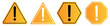 © bestarts25 - Set of caution, danger and warning signs. Set of hazard attention sign with exclamation mark in different shapes in orange. Attention vector icon,  yellow color.