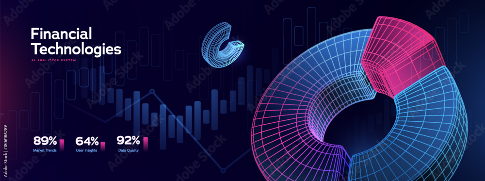 Financial technologies ai analytics system with digital data trends ...