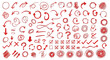 © Ashok - Hand drawn red arrows and symbols on white background for emphasis