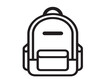 © Mitu321 - Backpack icon 2D vector line art in a clean minimalist design black