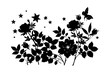 © Olga - Floral bouquet silhouette with stars in artistic black style