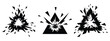 © SreeAtul - 2026 exploding triangle silhouette illustration, happy New Year 2026 vector icon set collection