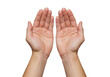© Maelle - Isolated hands gesturing, praying, cupped or requesting, palm up for offering or assistance