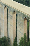 Impressive arches of the ancient bridge known as Ponte delle Torri in Spoleto, Umbria Region, Italy