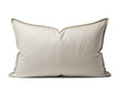 © MDABULKALAM - A plush, rectangular throw pillow with a subtle beige hue and elegant piping