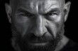 © Studicon - Intense portrait of a serious bald man with a beard against black background