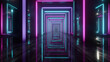 © lnsu - Digital neon corridor futuristic perspective