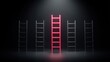 © VeretiLab - Red ladder stands out among others, symbolizing success and opportunity