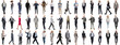 © Molly P - Set of business people in various actions on isolated background. Businesspeople, businesswomen, businessmen office worker in full body length studio professional shot in casual and formal wear
