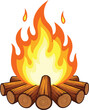 © Murad - Campfire symbol bonfire vector, campfire flames vector, bonfire vector icon, burning bonfire or campfire vector illustration on white background