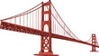 © Rahim - San Francisco red Gate Bridge, detailed design, isolated clean vector artwork.