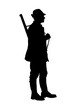 © KR Studio - Hunter silhouette with rifle, - vector illustration