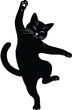 © Snap Bliss - Black cat dancing silhouette vector illustration cute pet animal art eps
