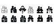 © Coosh448 - Abstract puzzle family icons set representing connection and uni