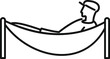 © anatolir - Man enjoying summer vacation, relaxing in hammock, leisure and relaxation concept