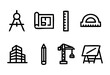 © Bogdan - Various architectural tools represent the design and construction process, including a compass, ruler, protractor, and building sketch. These elements highlight planning and engineering.